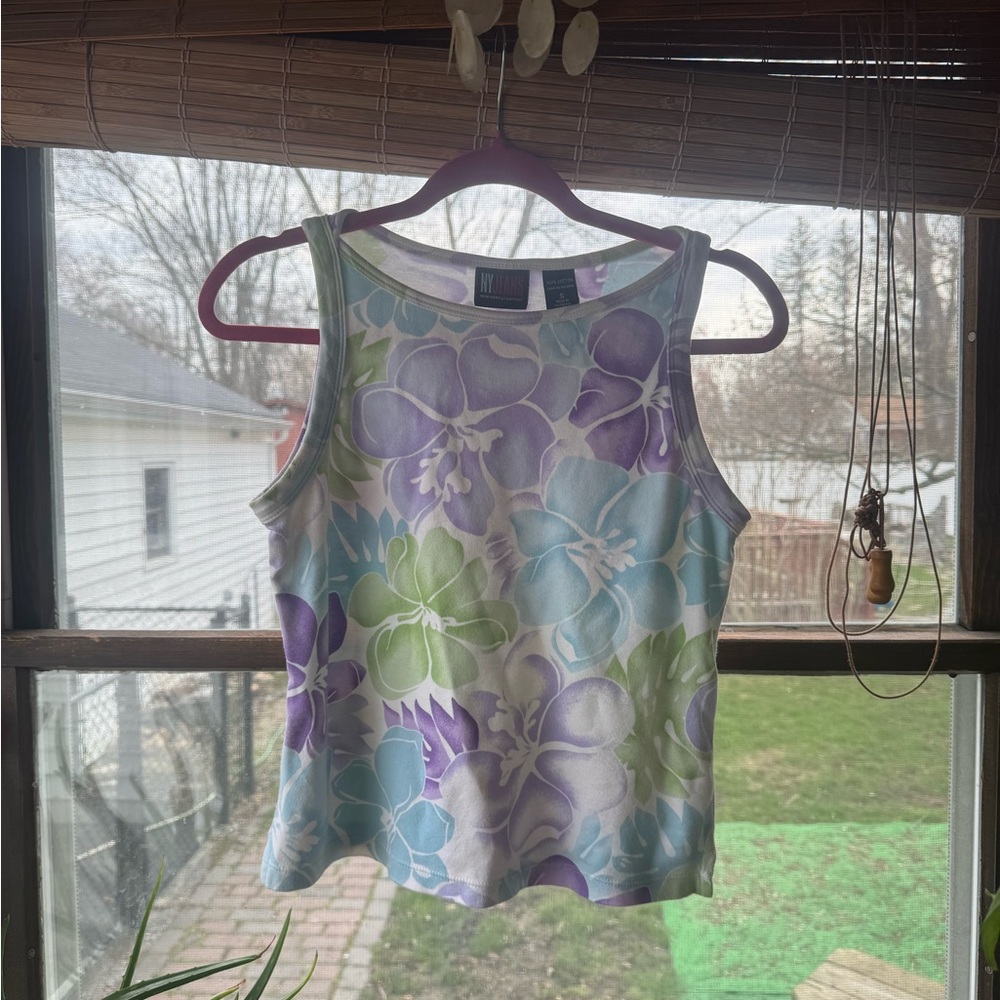 Floral Print Tank Top - Multicolor